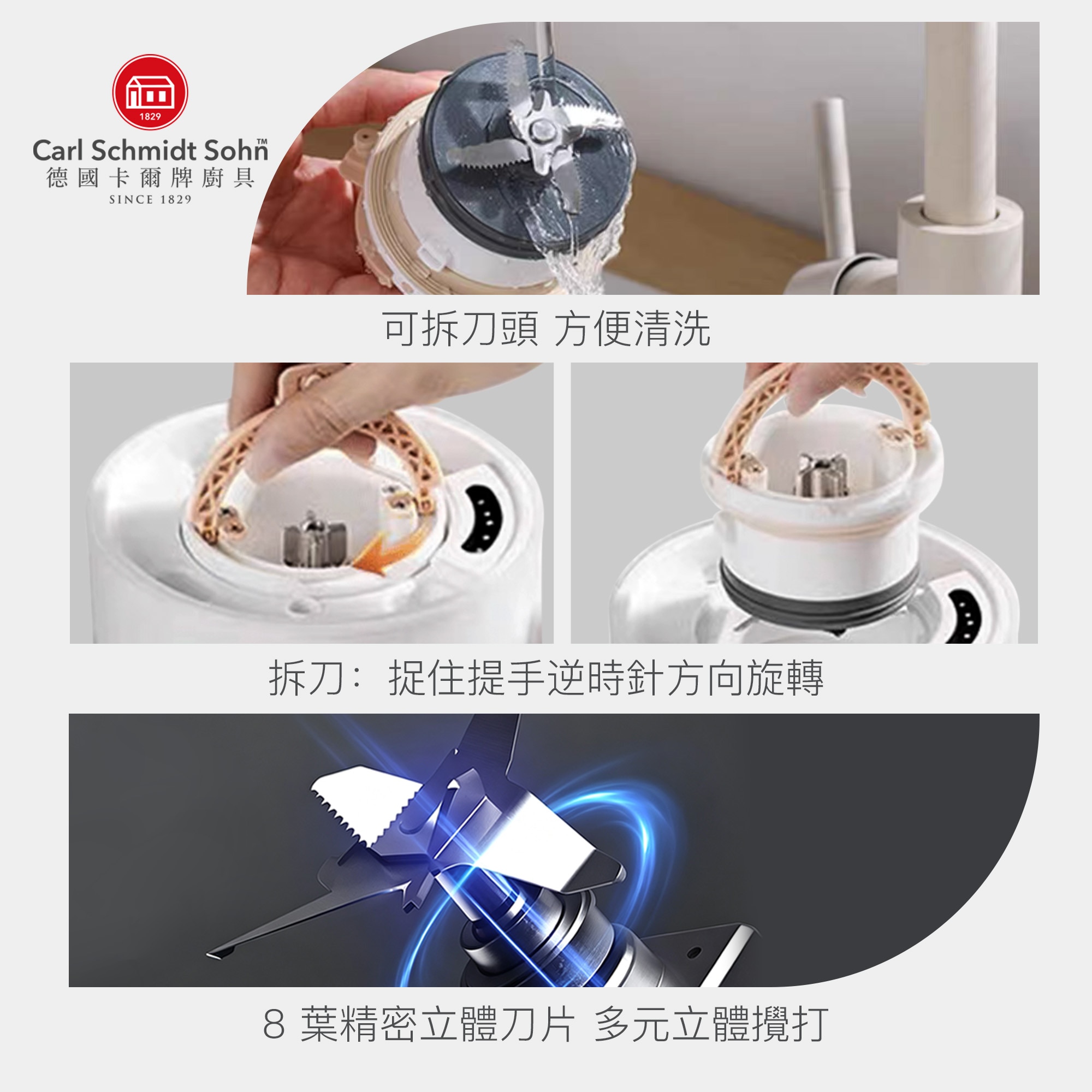 德國卡爾牌 1.5公升多功能降噪料理破壁機 攪拌機